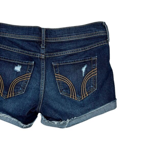 Hollister‎ Women's Dark Wash Denim Midi Shorts - Picture 6 of 11